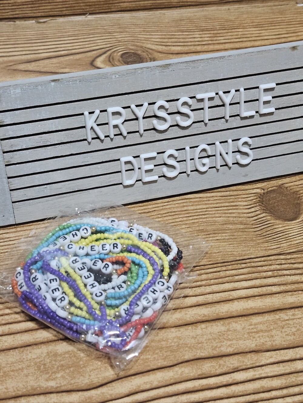 Rainbow CHEER Beaded Bracelets